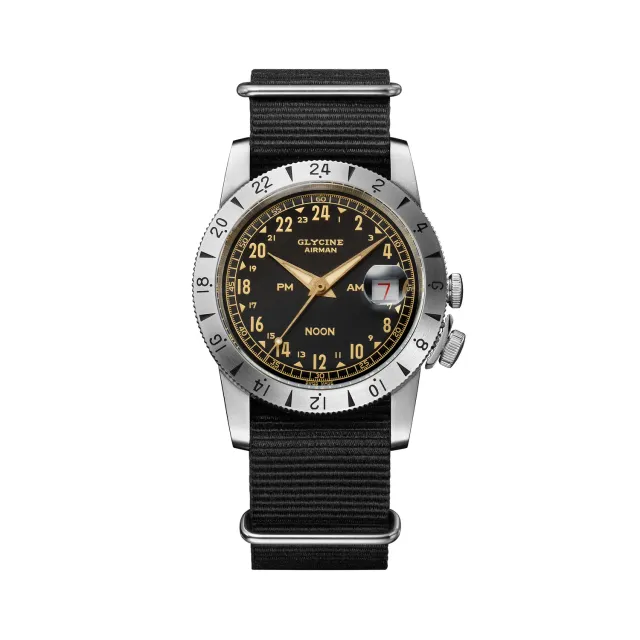Glycine Airman Vintage Noon Purist GL0377 Armbanduhr schwarz Automatik