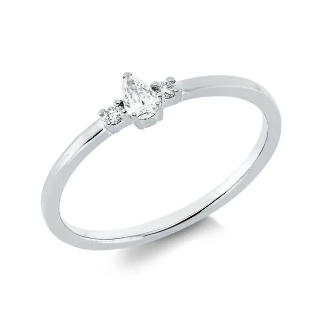 Hans Lorenz Solitaire Ring mit Besatz