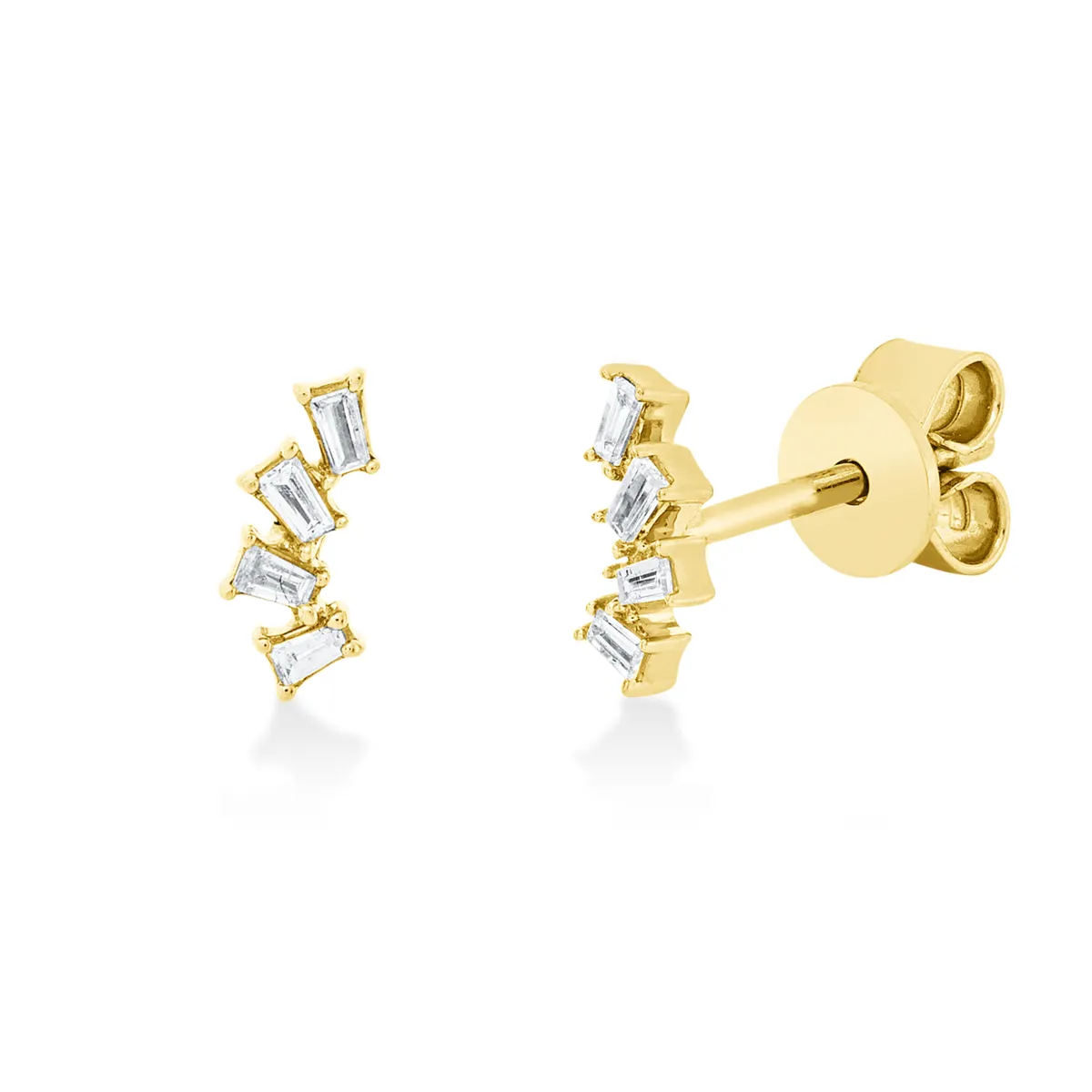 Hans Lorenz Baguette Ohrstecker Gelbgold