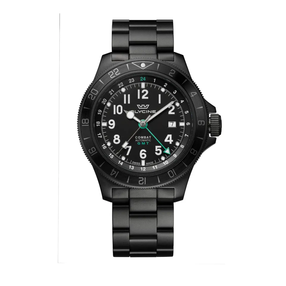 Glycine Combat Sub GL0332 Herrenuhr 46mm GMT schwarz