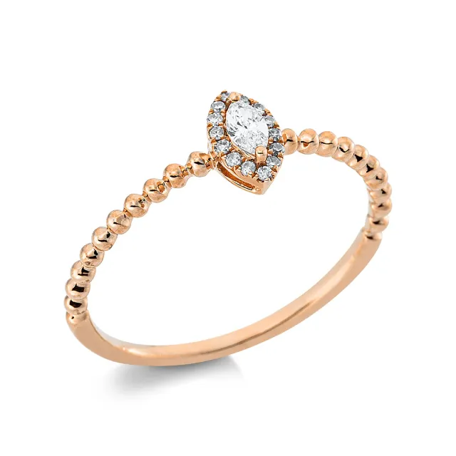 Hans Lorenz Solitaire Ring mit Besatz