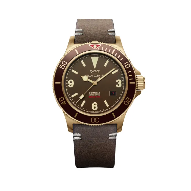 Glycine Combat Sub Vintage GL0420 Bronzeuhr 42mm Braun