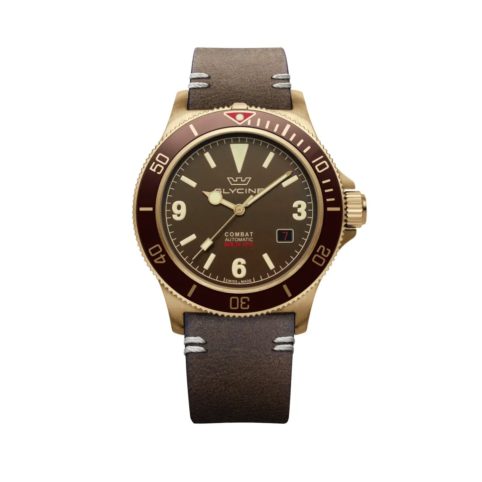 Glycine Combat Sub Vintage GL0420 Bronzeuhr 42mm Braun