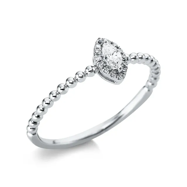 Hans Lorenz Solitaire Ring mit Besatz