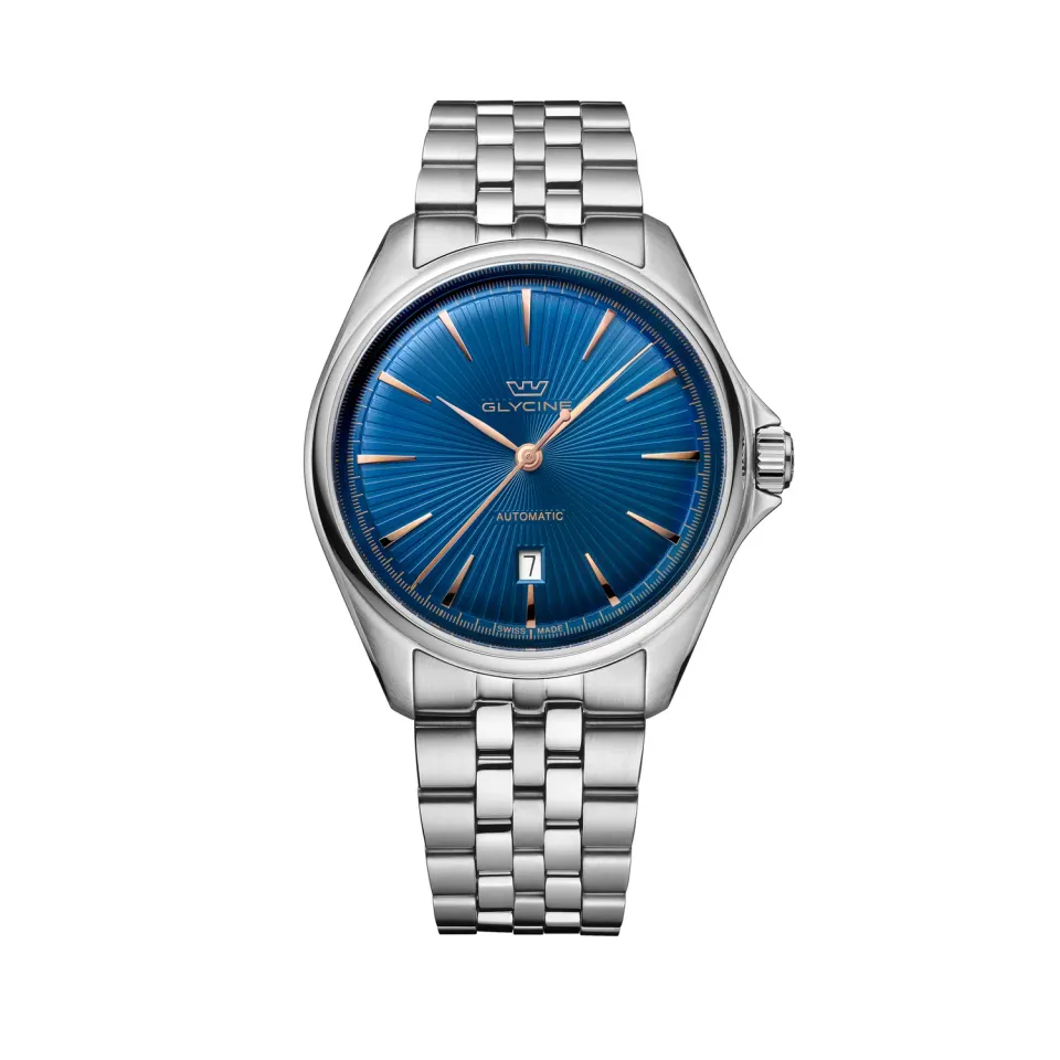 Glycine Combat Classic GL0455 Uhr, Blau, Edelstahlarmband