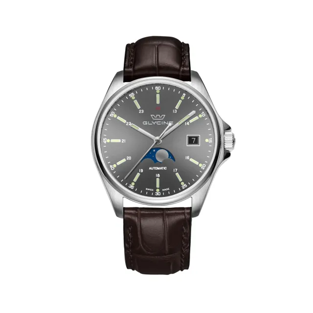Glycine Combat Classic GL0114 Mondphase grau 40mm