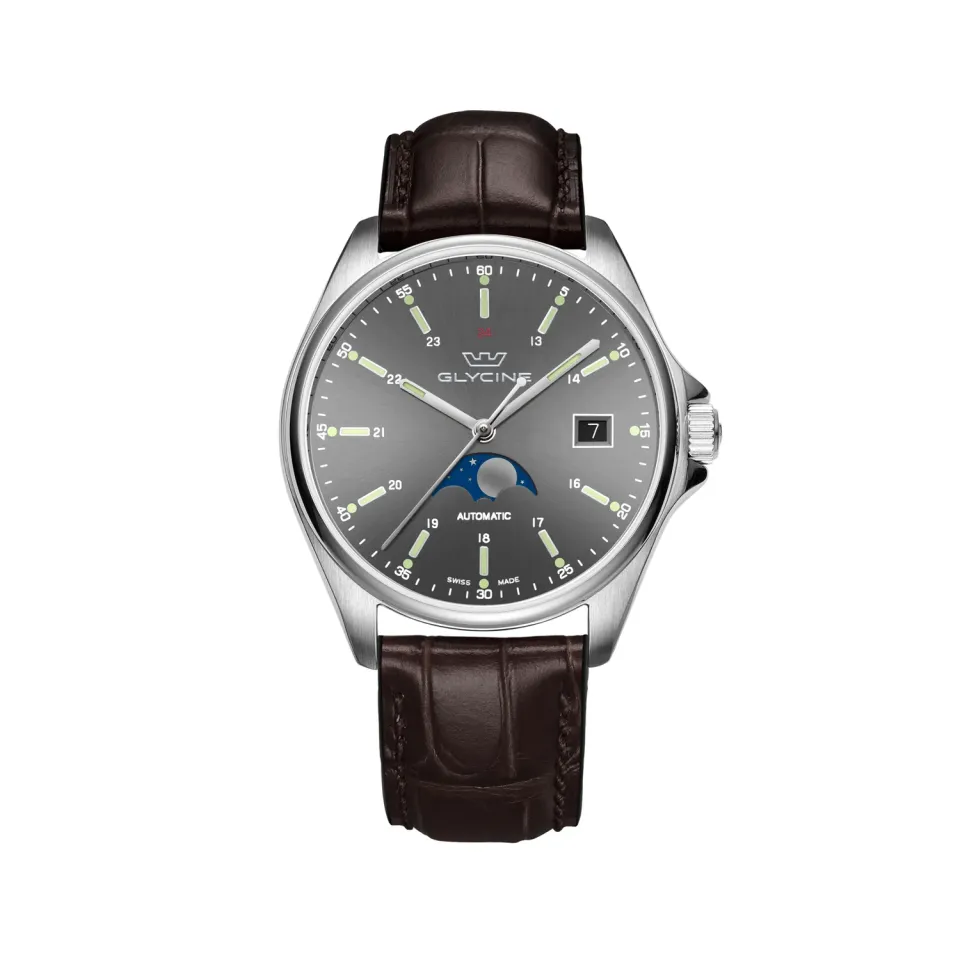 Glycine Combat Classic GL0114 Mondphase grau 40mm