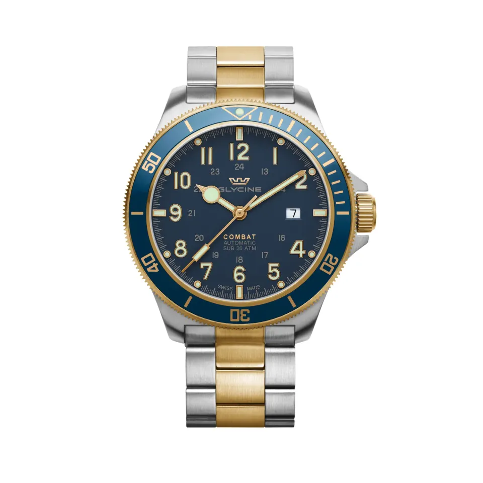 Glycine Combat Sub GL0294 Taucheruhr blau 46mm