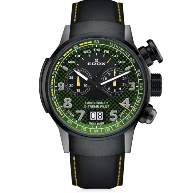 Edox Chronorally X-Treme Pilot Herrenuhr Limited Edition