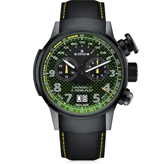 Edox Chronorally X-Treme Pilot Herrenuhr Limited Edition