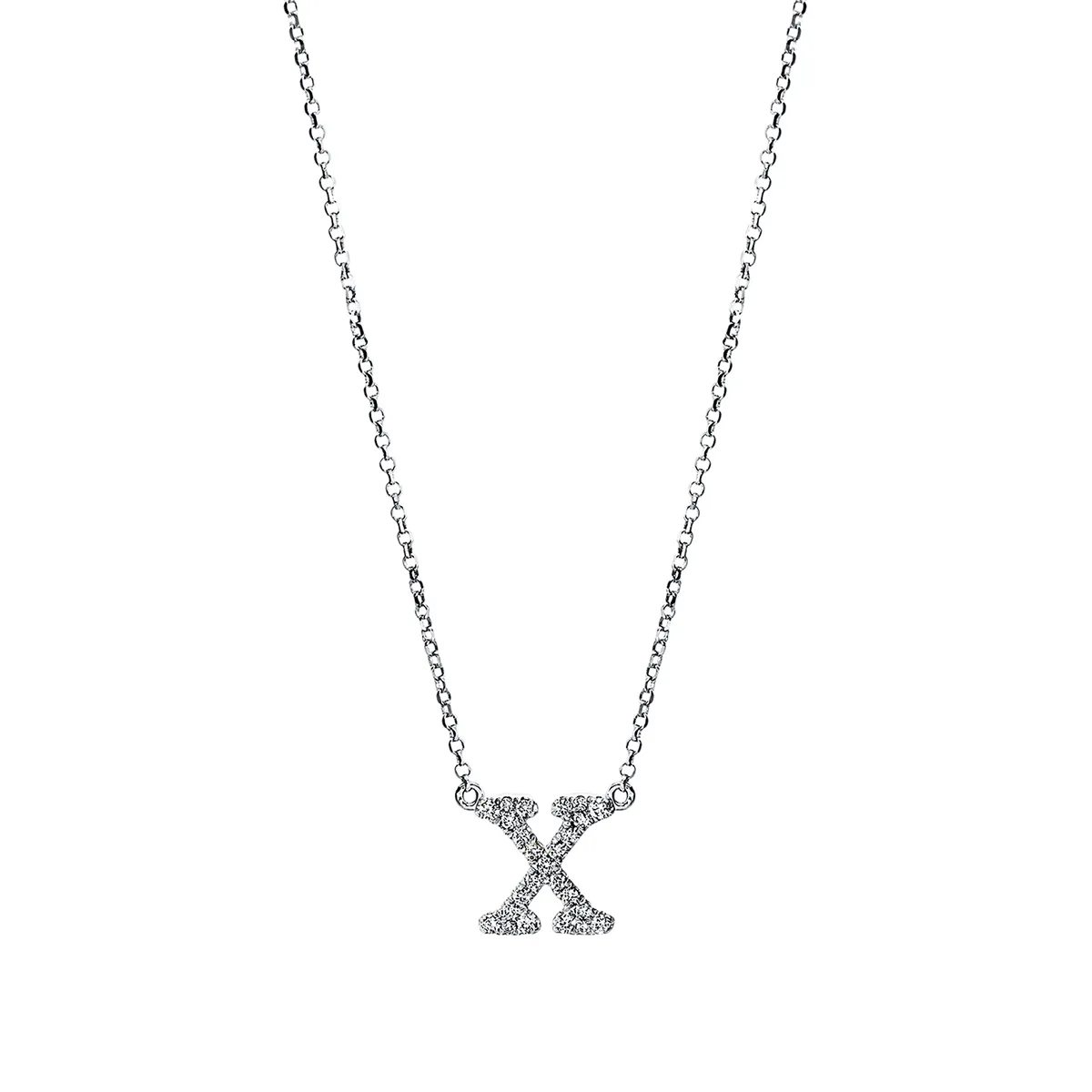 Hans Lorenz Buchstabe Collier Brillant 43 cm