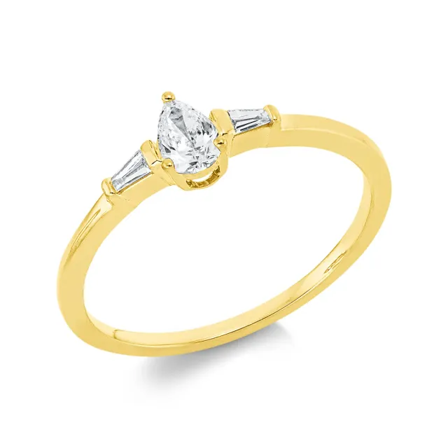 Hans Lorenz Solitaire mit Besatz Ring