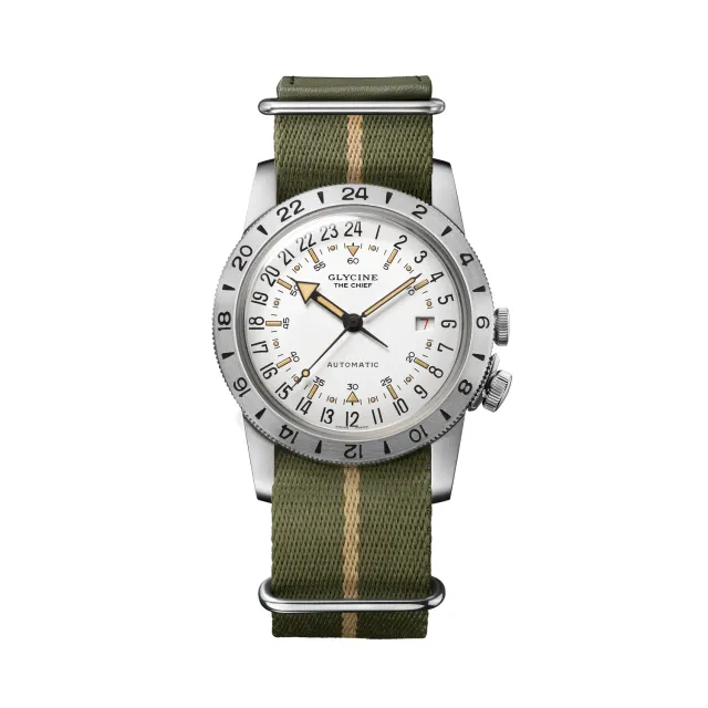 Glycine Airman Vintage Chief GL0475 Fliegeruhr weiß 40mm