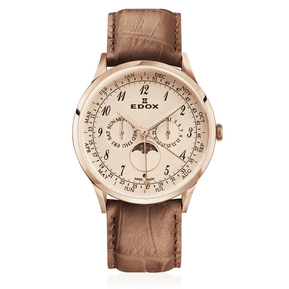 Edox Les Vauberts Annual Calendar Herrenuhr