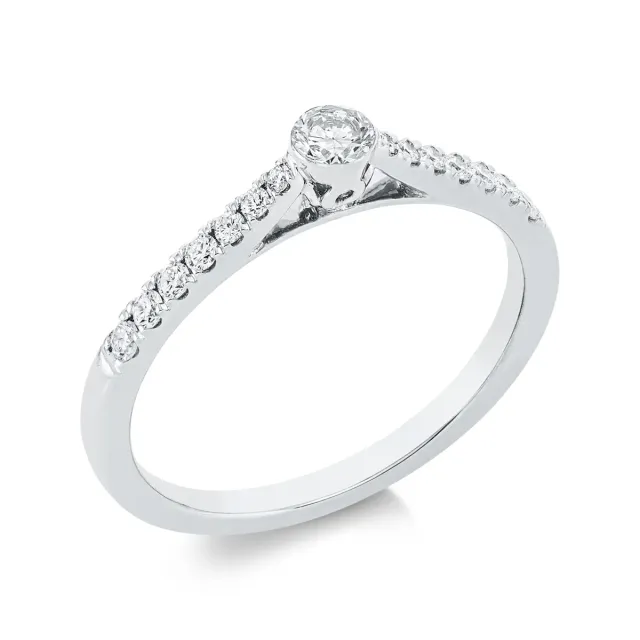 Hans Lorenz Ring Solitaire mit Besatz