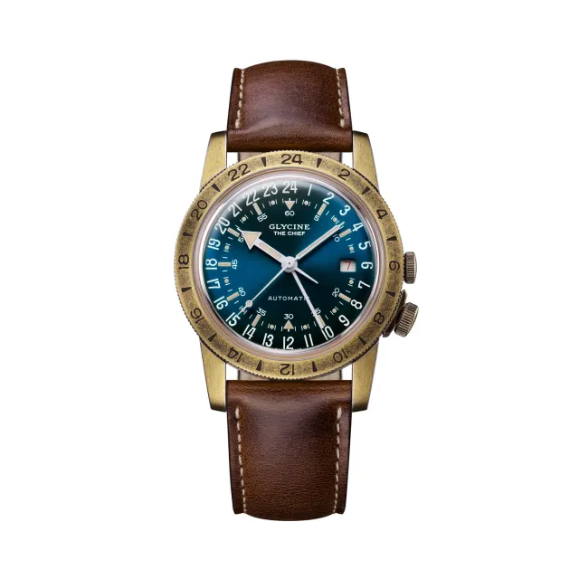Glycine Airman Vintage The Chief GMT GL0308 Automatikuhr 40 mm blau