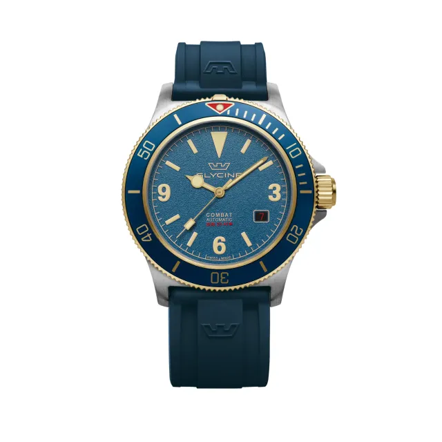 Glycine Combat Sub Vintage GL0418 Herrenuhr 42mm blau 200m