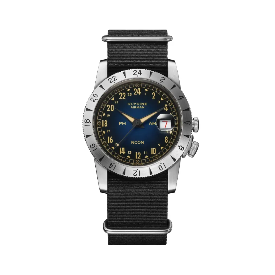 Glycine Airman Vintage GL0477 GMT-Uhr 40mm blau
