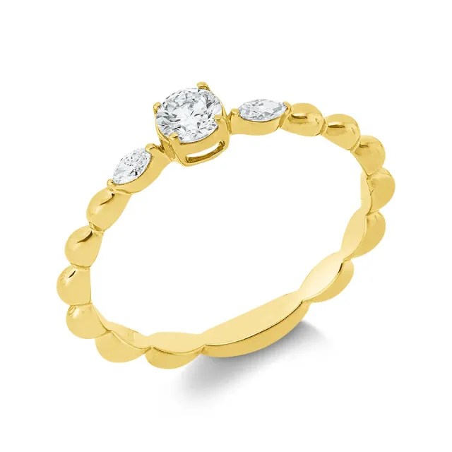 Hans Lorenz Solitaire mit Besatz Ring