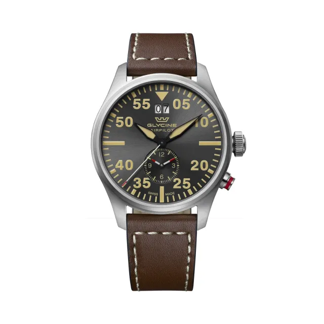Glycine Airpilot Dual Time 44 GL0367 Herrenuhr Quarz braun