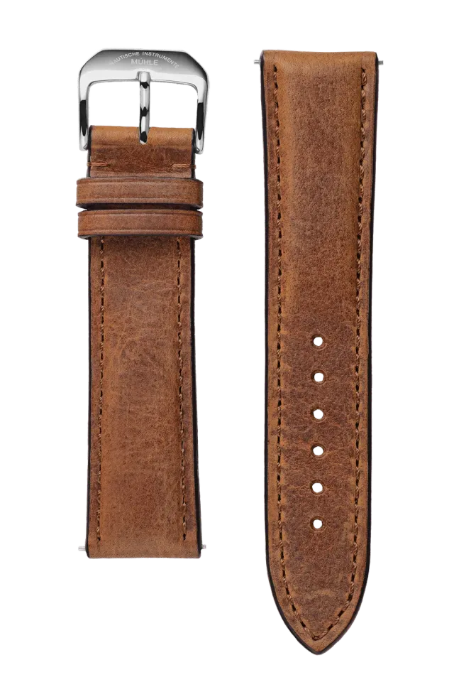 Mühle Glashütte Vintage-Lederband Braun Uhrenarmband