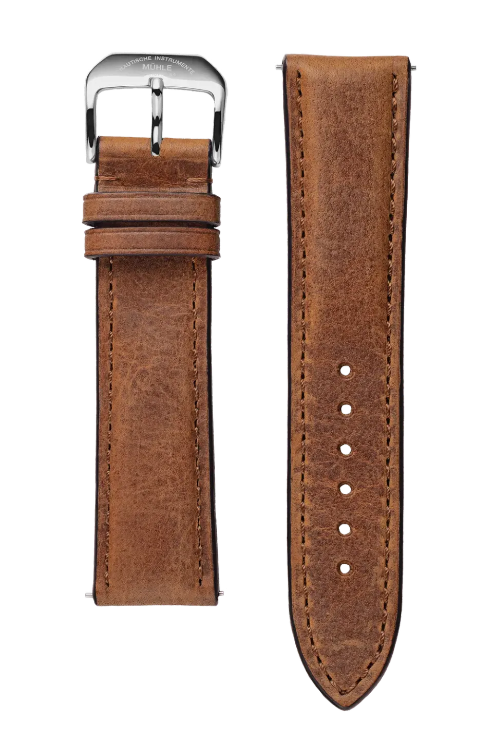 Mühle Glashütte Vintage-Lederband Braun Uhrenarmband