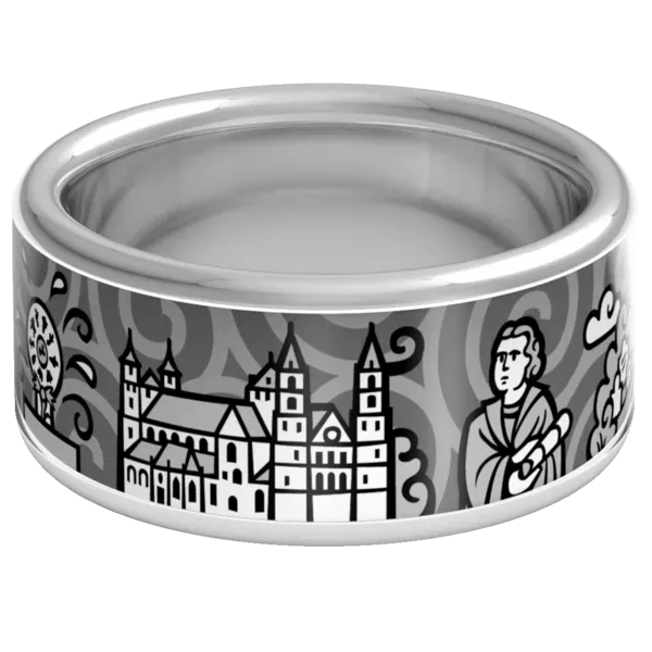 Krebber Stadtring Zebra Mönchengladbach Silberring Sterling Silber