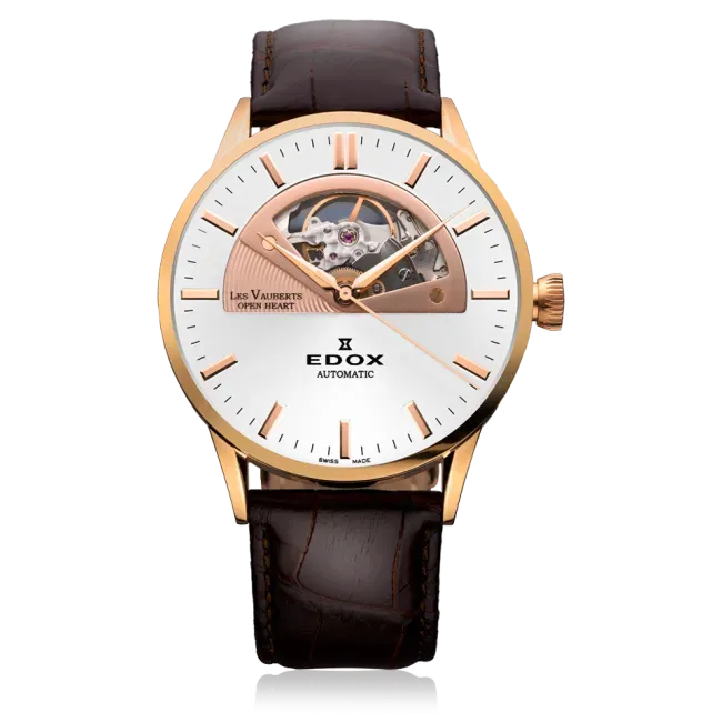 Edox Les Vauberts Open Heart Automatic Armbanduhr Automatik