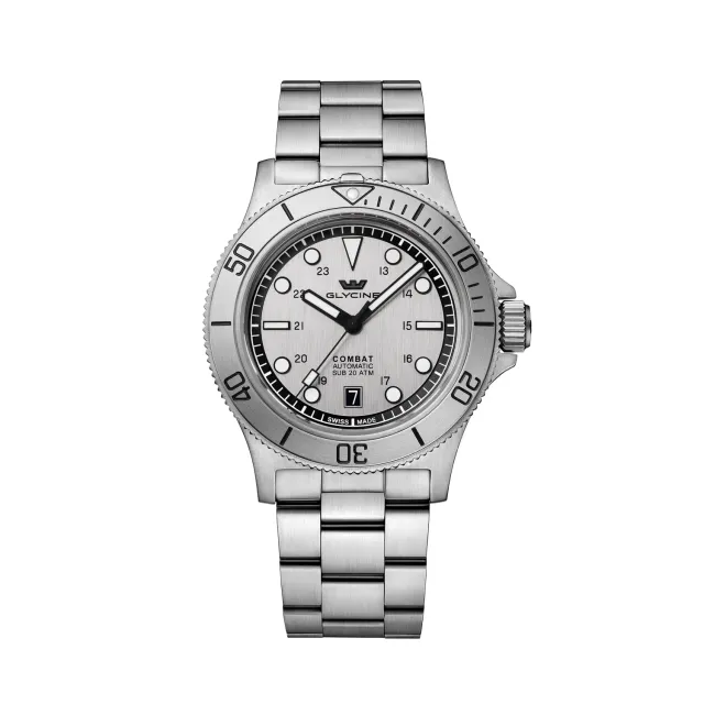 Glycine Combat Sub GL0533 Herrenuhr 42 mm silber