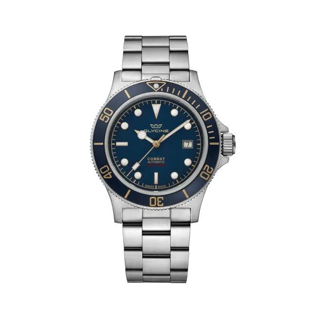 Glycine Combat Sub Sport GL0485 Armbanduhr 42mm blau
