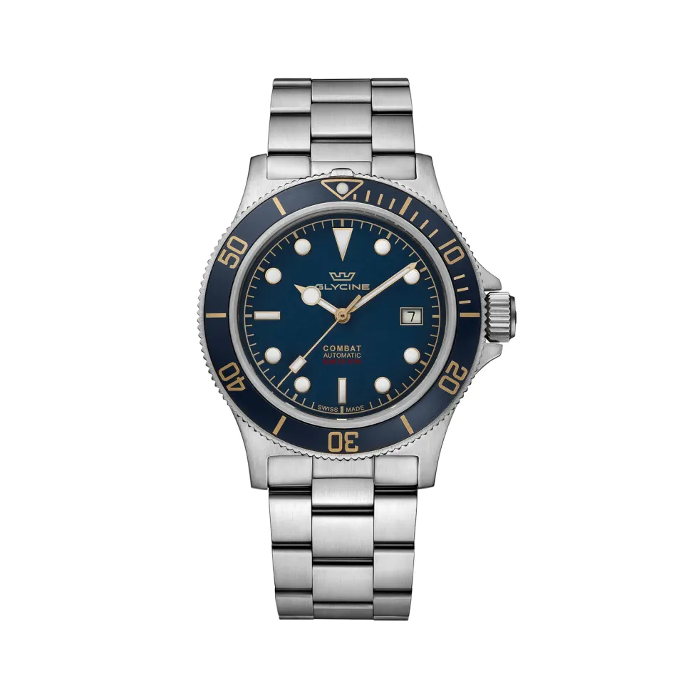 Glycine Combat Sub Sport GL0485 Armbanduhr 42mm blau