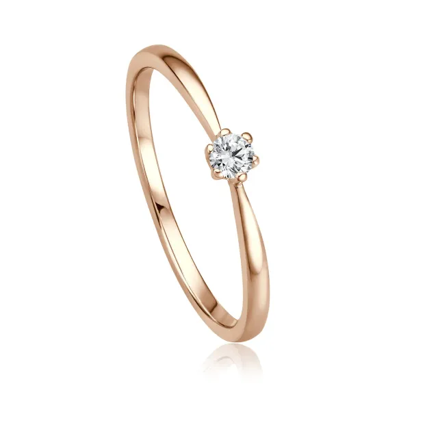 Krebber Essentials EH004513 Damenring Roségold 0,09 ct