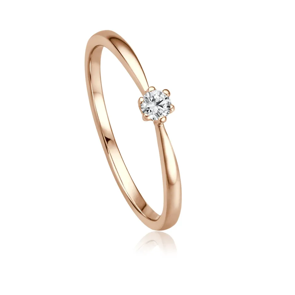 Krebber Essentials EH004513 Damenring Roségold 0,09 ct