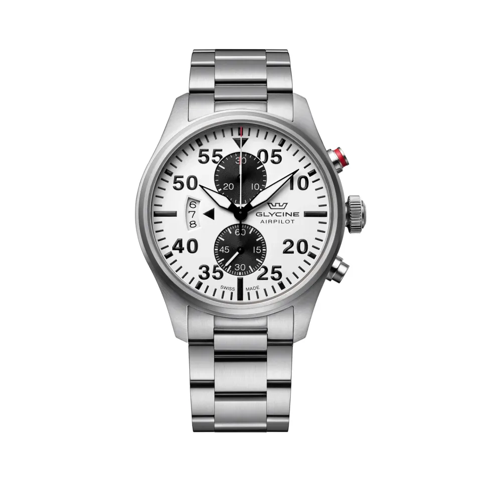 Glycine Airpilot GL0446 Herrenuhr 44mm Chrono Quarz