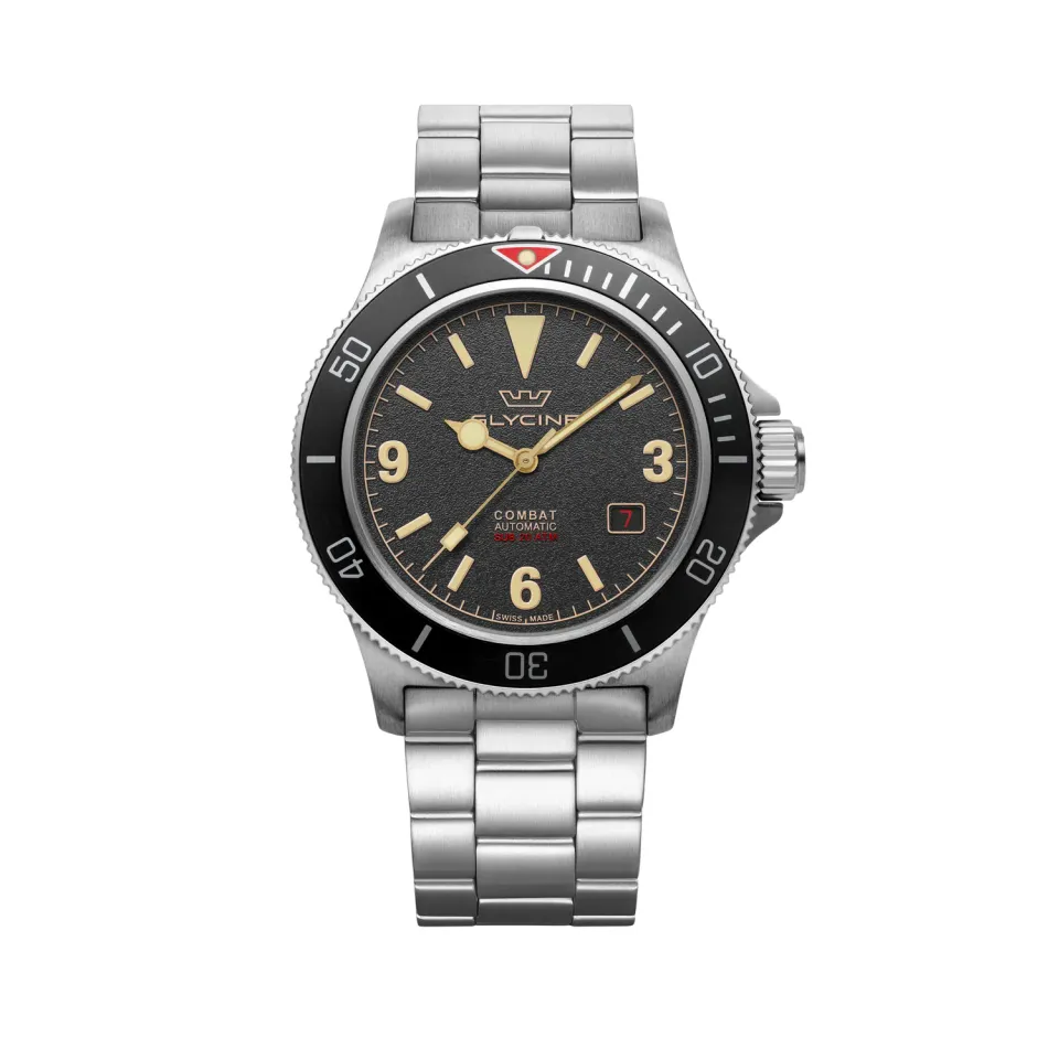 Glycine Combat Sub Vintage GL0261 Herrenuhr schwarz 42mm