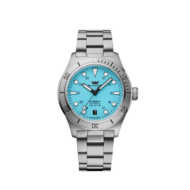 Glycine Combat Sub Sport GL0540 Taucheruhr blau 39 mm