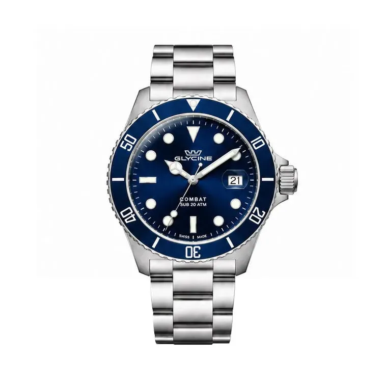 Glycine Combat Quartz 40 GL1064 Herrenuhr Quarz blau