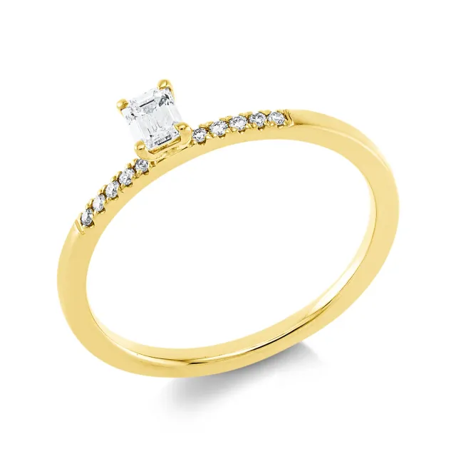 Hans Lorenz Solitaire Ring mit Besatz