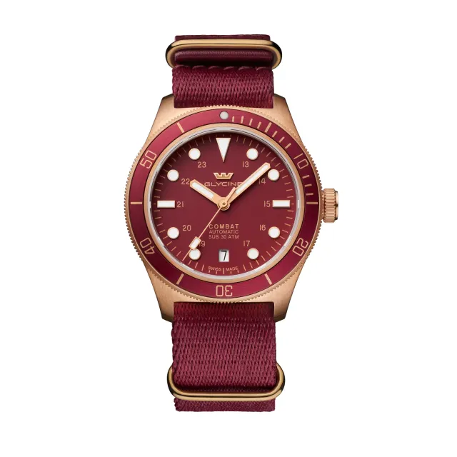 Glycine Combat Sub Sport GL0520 Automatikuhr bordeaux 39mm