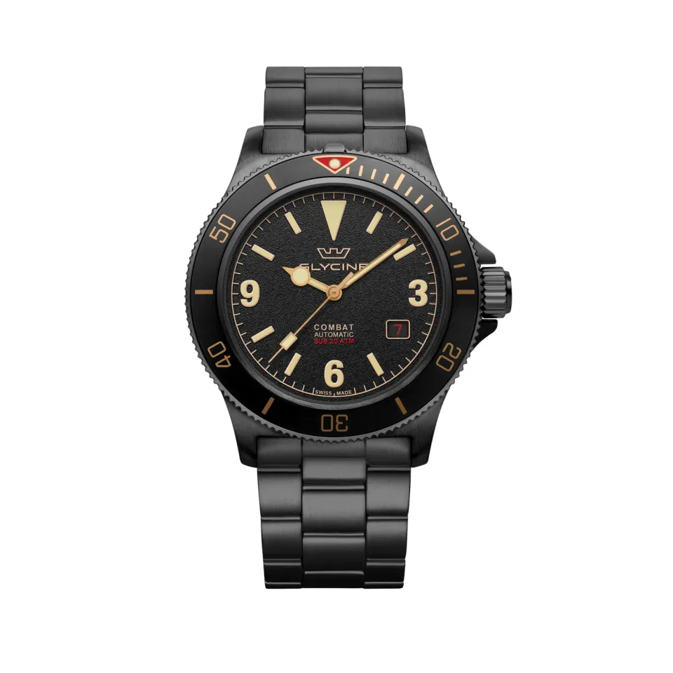 Glycine Combat Sub Vintage GL0290 Taucheruhr schwarz 42mm