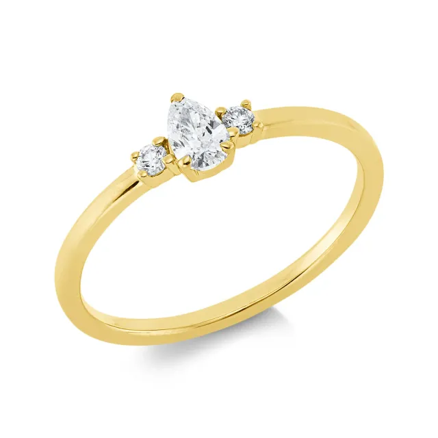 Hans Lorenz Ring Solitaire mit Besatz