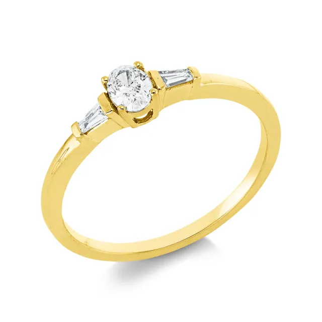 Hans Lorenz Solitaire Ring mit Besatz