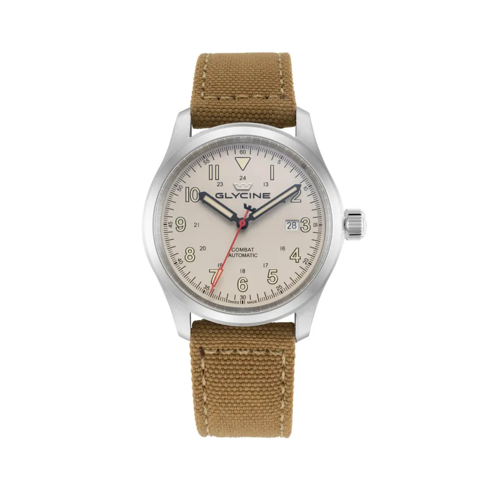 Glycine Combat Field GL0580 Herrenuhr beige 40mm
