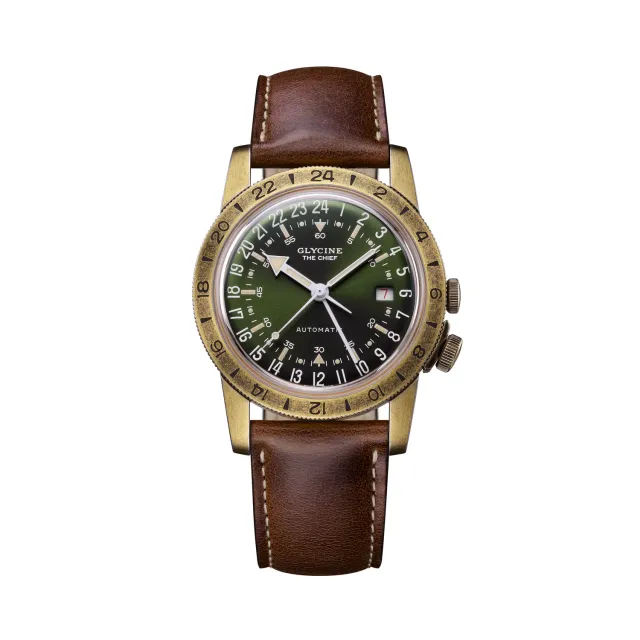 Glycine Airman Vintage The Chief GMT GL0307 Herrenuhr 40 mm GMT