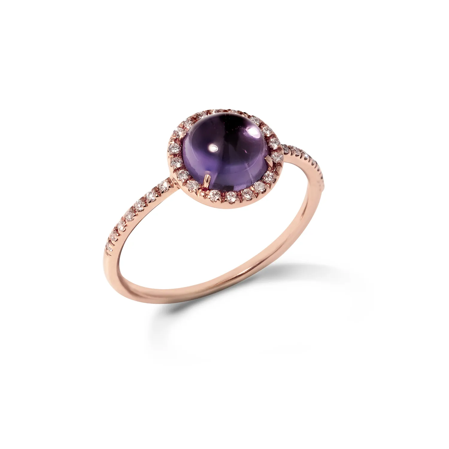 Krebber Colors Ring mit Amethyst 18 Karat Gold Cabochon
