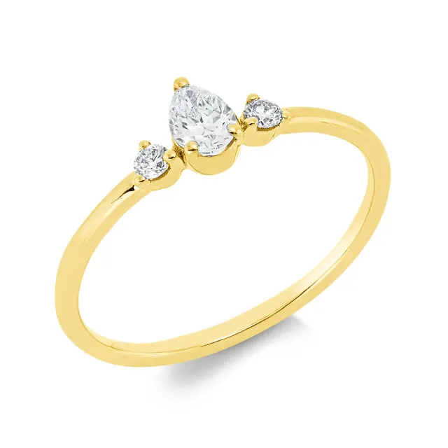 Hans Lorenz Ring Solitaire mit Besatz Ring