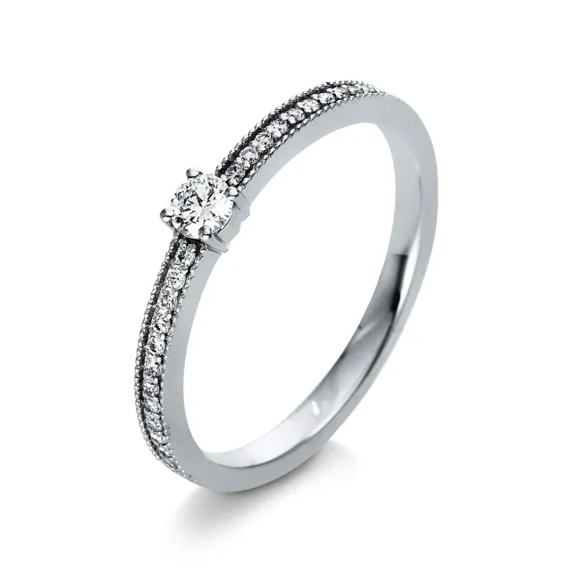 Hans Lorenz Solitaire Ring mit Besatz