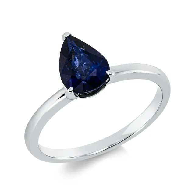 Hans Lorenz Farbstein Classic Ring Weißgold Gr. 53