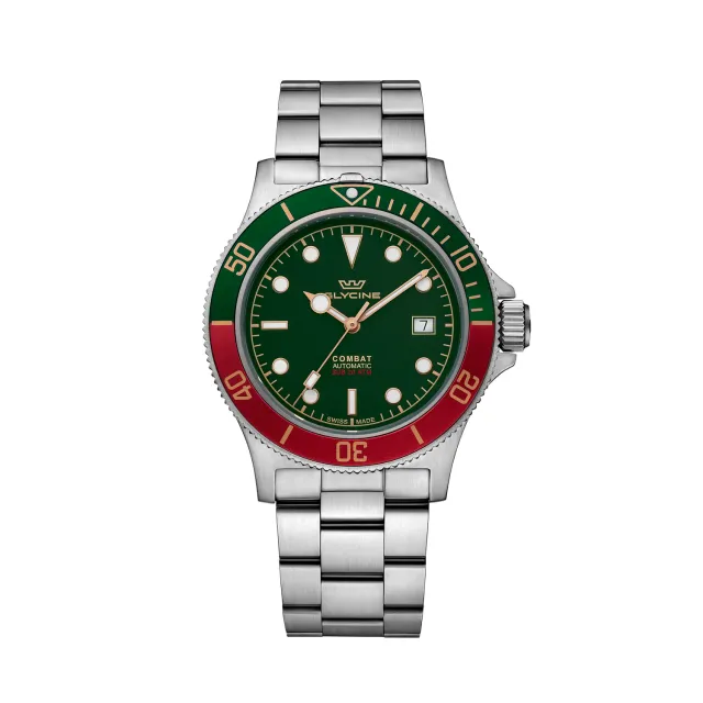 Glycine Combat Sub Sport GL0392 Uhr, Grün, Edelstahlarmband
