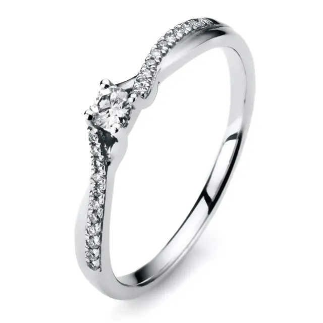 Hans Lorenz Solitaire Ring mit Besatz